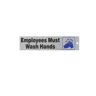 Everbilt 2 in. x 8 in. Plastic Employees Must Wash Hands Sign 31335