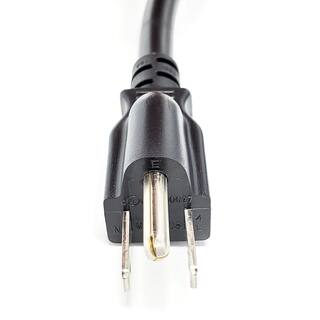 Micro Connectors Inc 6 ft. C19 to NEMA 5-15P AC Power Cord in 14AWG3 Conductors-Black (2 per Box) M05-117UL-2P