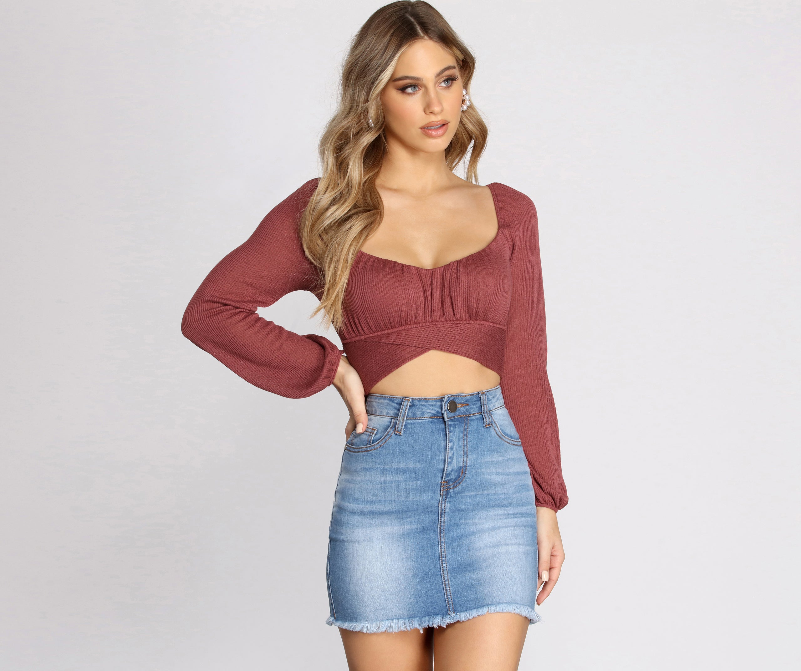 Tied Up Cropped Knit Top