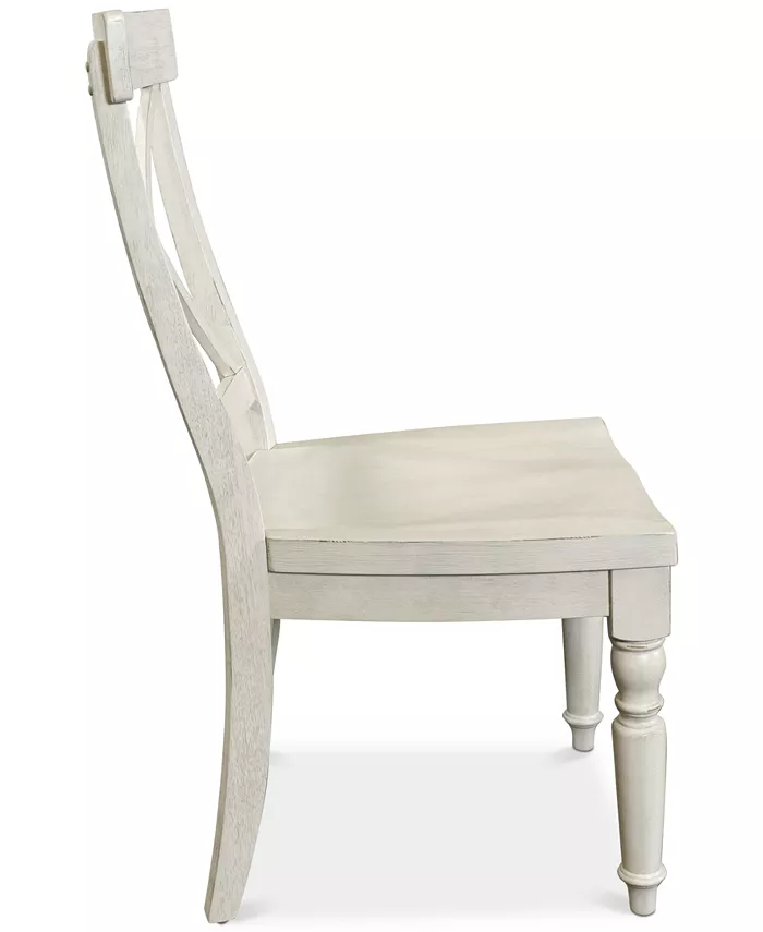 Furniture Aberdeen Off White X-Back Side Chair 6pc Set