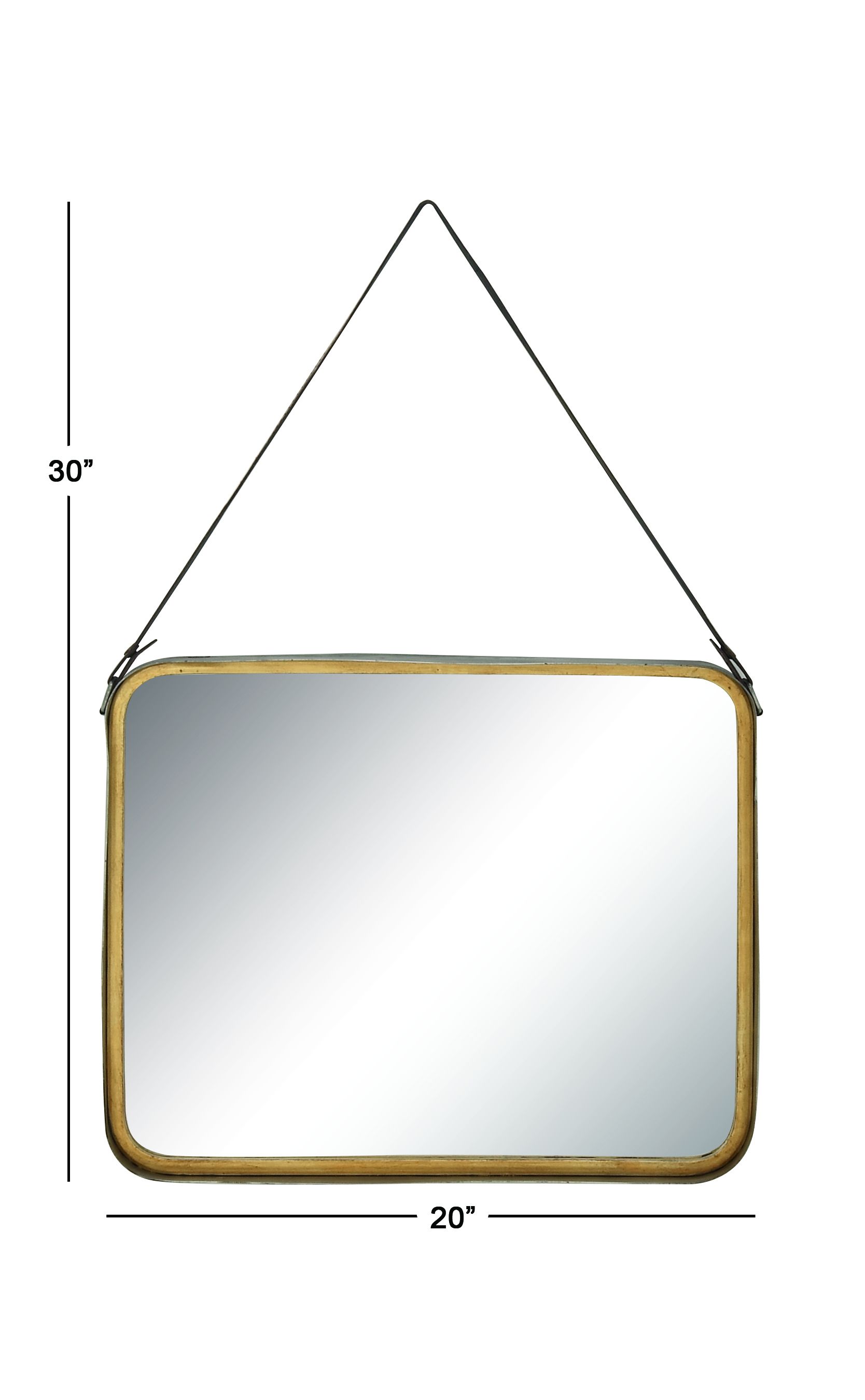 Gold Modern Metal Wall Mirror 21 x 30