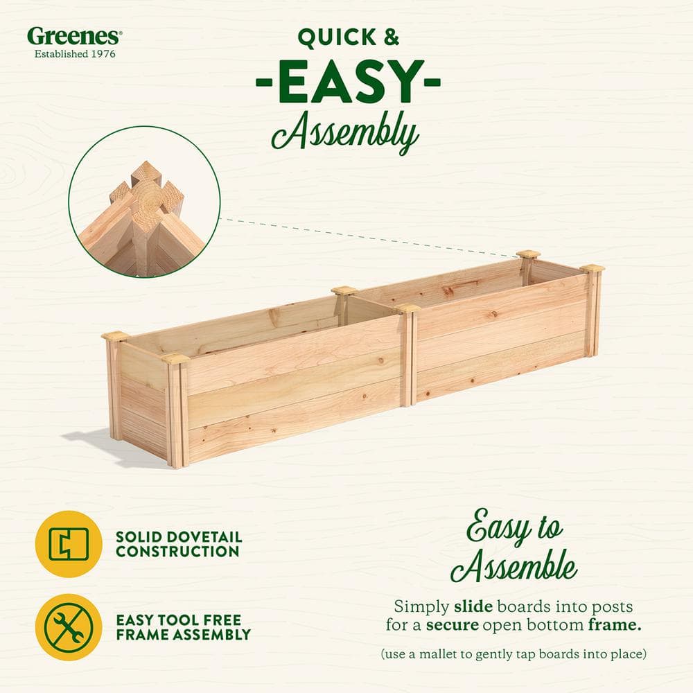 Greenes Fence 16 in. x 8 ft. x 16.5 in. Premium Cedar Raised Garden Bed RC169618P