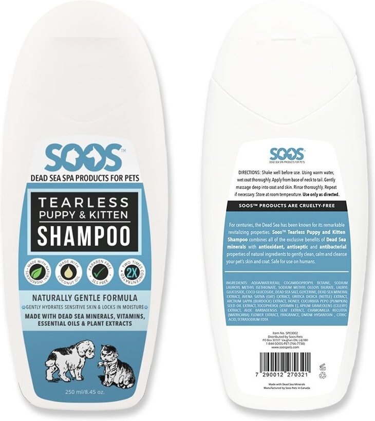 Soos Pets  Tearless Puppy and Kitten Shampoo