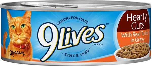 9 Lives Hearty Cuts with Real Turkey in Gravy Canned Cat Food