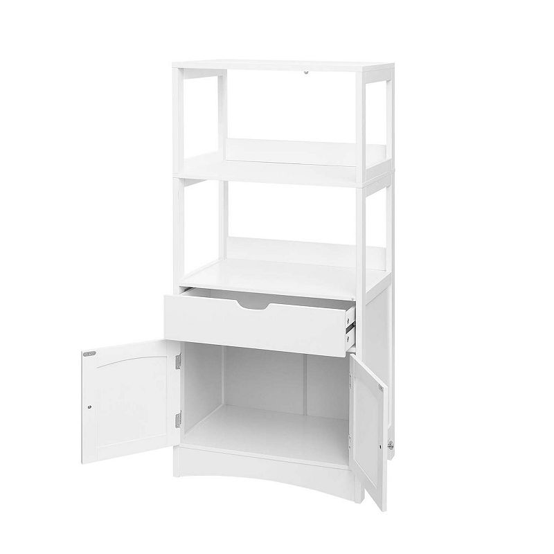 BreeBe Upper Shelves Bathroom Storage Cabinet White