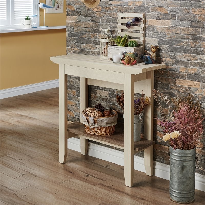 Furniture of America Tamperu Wood 1 Shelf Console Table in Brown Taupe   Transitional   Console Tables   by Homesquare  Houzz