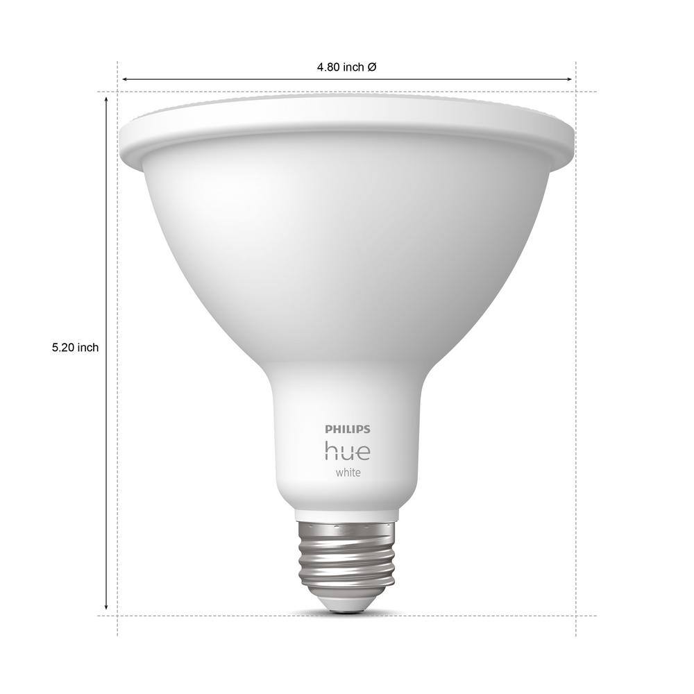 Philips Hue 100-Watt Equivalent PAR38 Smart Waterproof Soft White (2700K) Light Bulb (2-Pack) 577361