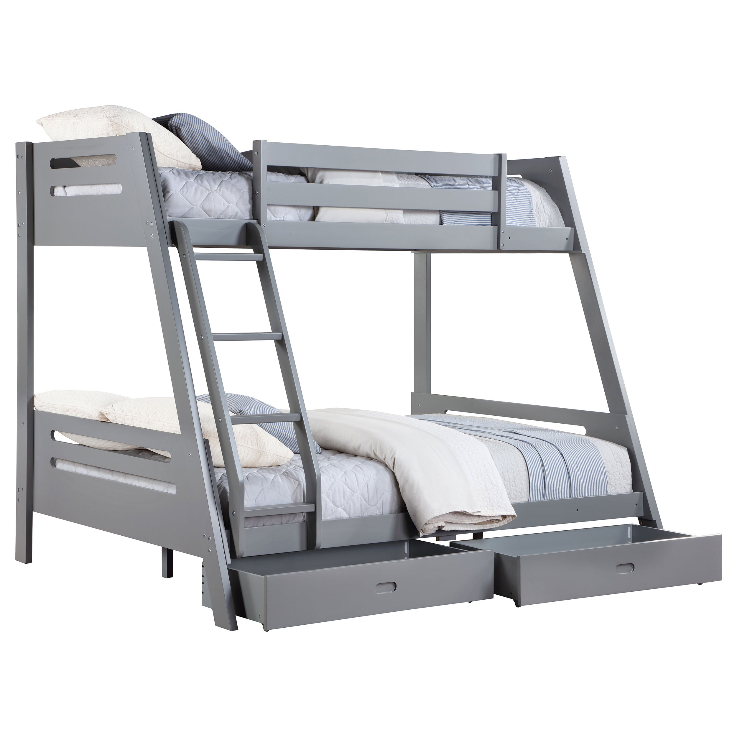 Flynn Wood Twin Over Full Bunk Bed Weathered Brown-400809