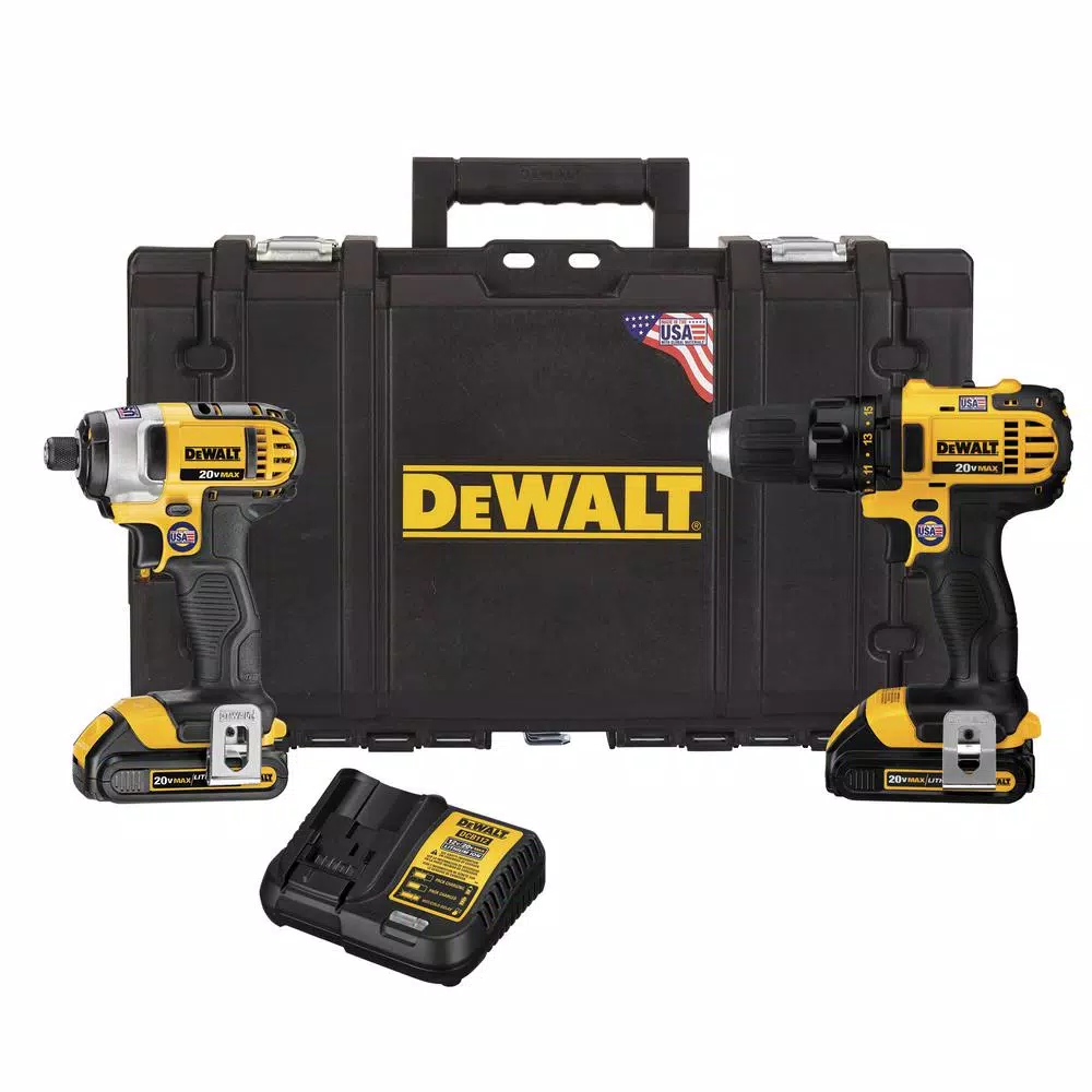 DEWALT 20-Volt MAX Lithium-Ion Cordless Drill Driver/Impact Driver Combo Kit (2-Tool) w/ (2) Batteries 1.5Ah， Charger and Case and#8211; XDC Depot