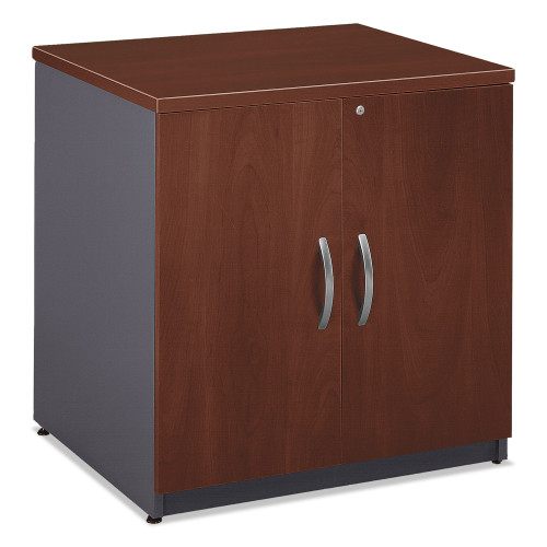 Bush Series C Collection 30W Storage Cabinet， Graphite Gray/Hansen Cherry (WC24496A)