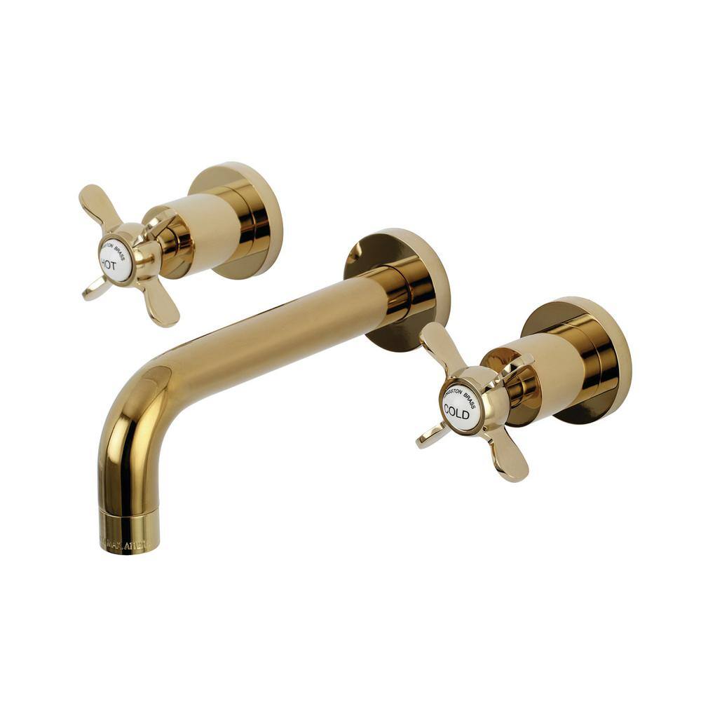 Kingston Brass Essex 2-Handle Wall-Mount Bathroom Faucets in Polished Brass HKS8122BEX