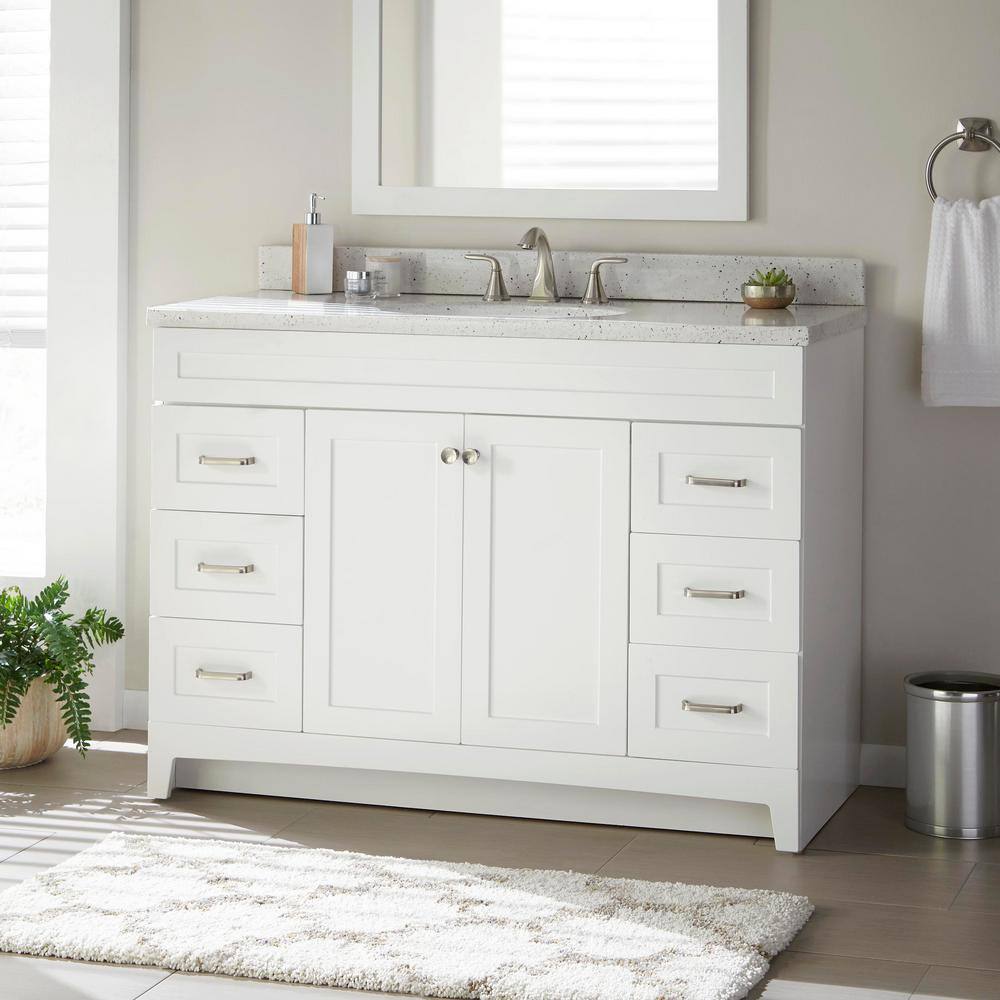 Home Decorators Collection Thornbriar 48.0 in. W x 21.5 in. D x 34.2 in. H Bath Vanity Cabinet without Top in Polar White TB4821-WH