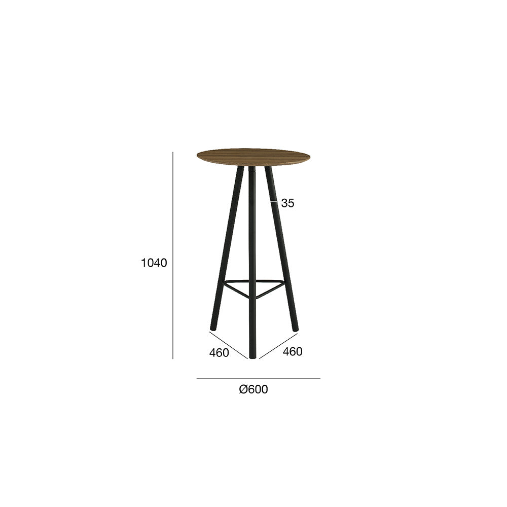 TAIJO Bar Table 60cm - Walnut & Black