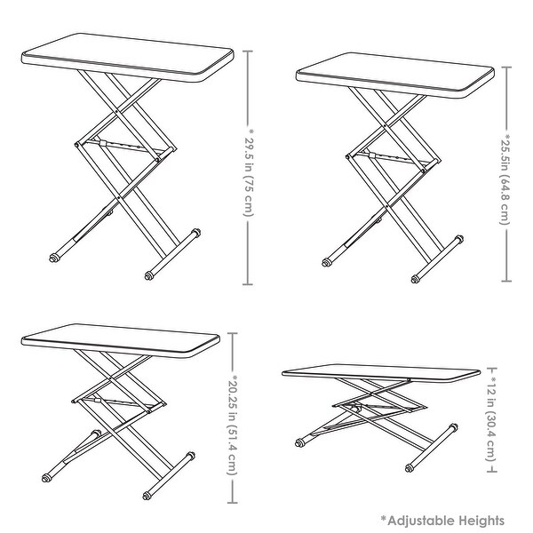 Rectangular Plastic Top Adjustable Leg Patio Table