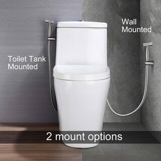 GIVING TREE Minimalist Single Handle Bidet Faucet with Bidet Sprayer for Toilet with Flexible Bidet Hose In Sliver XLHDDOTU0109