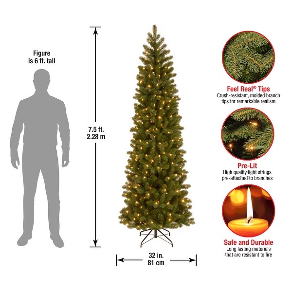 National Tree Company 7.5 ft. FeelReal' Downswept Douglas Slim Christmas Tree