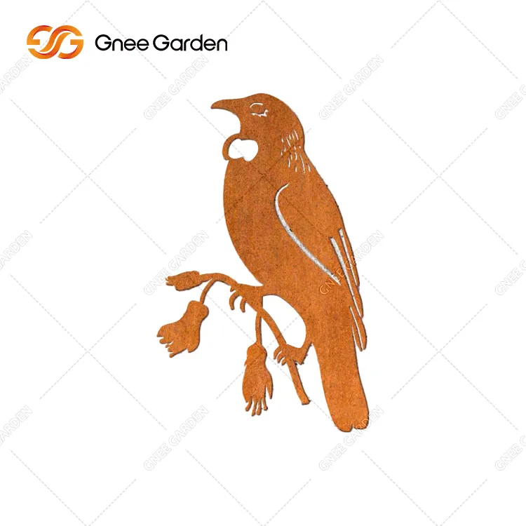 Garden decor rusty decor for outside decorative bird for gardens corten steel