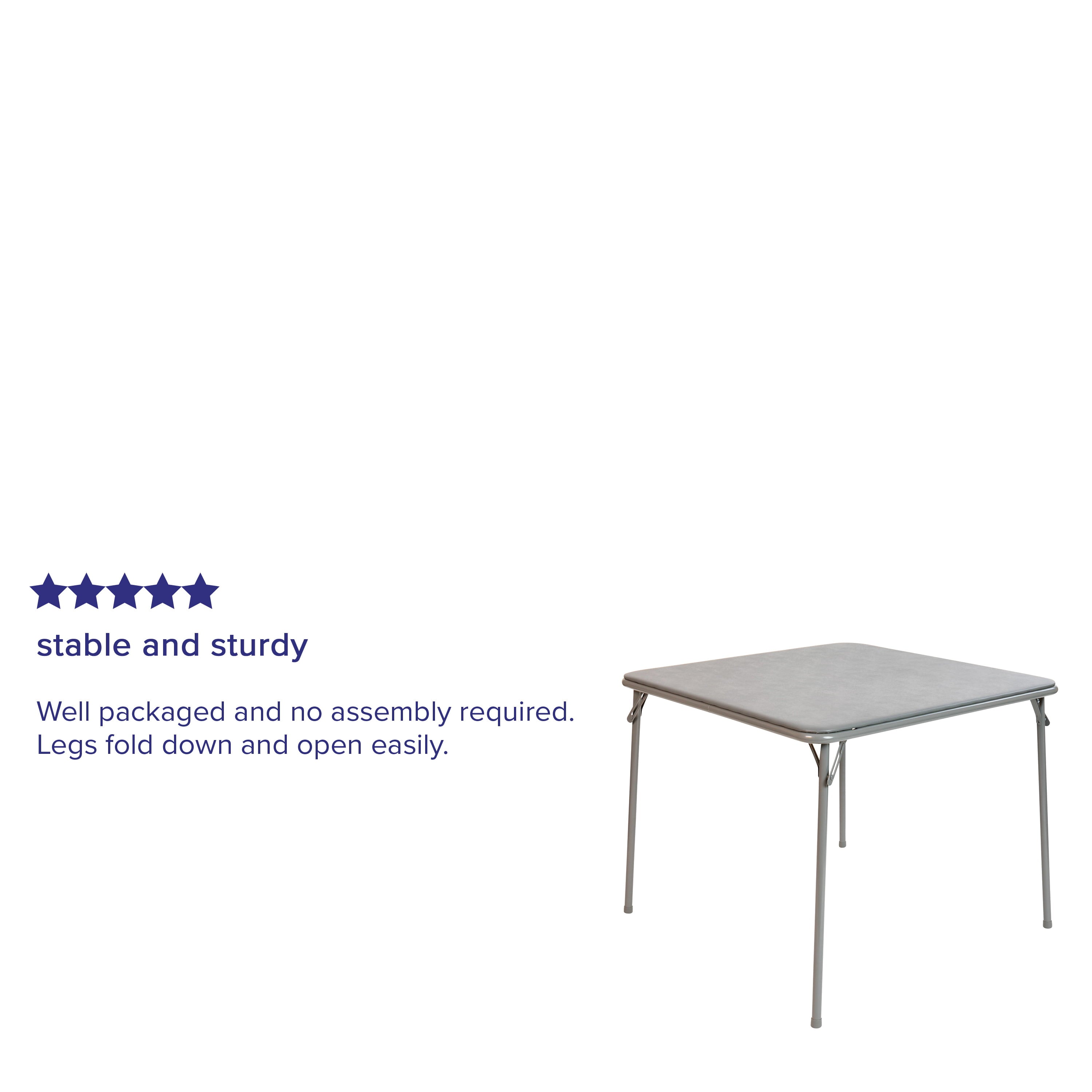 Flash Furniture Gray Folding Card Table - Lightweight Portable Folding Table with Collapsible Legs