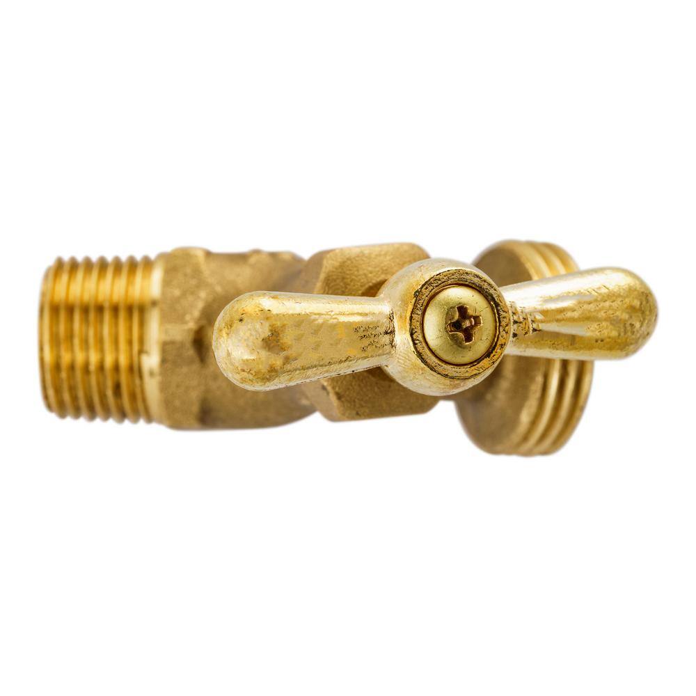 Everbilt 12 in. x 34 in. MIP x MHT Brass Hose Bibb Valve 102-303EB