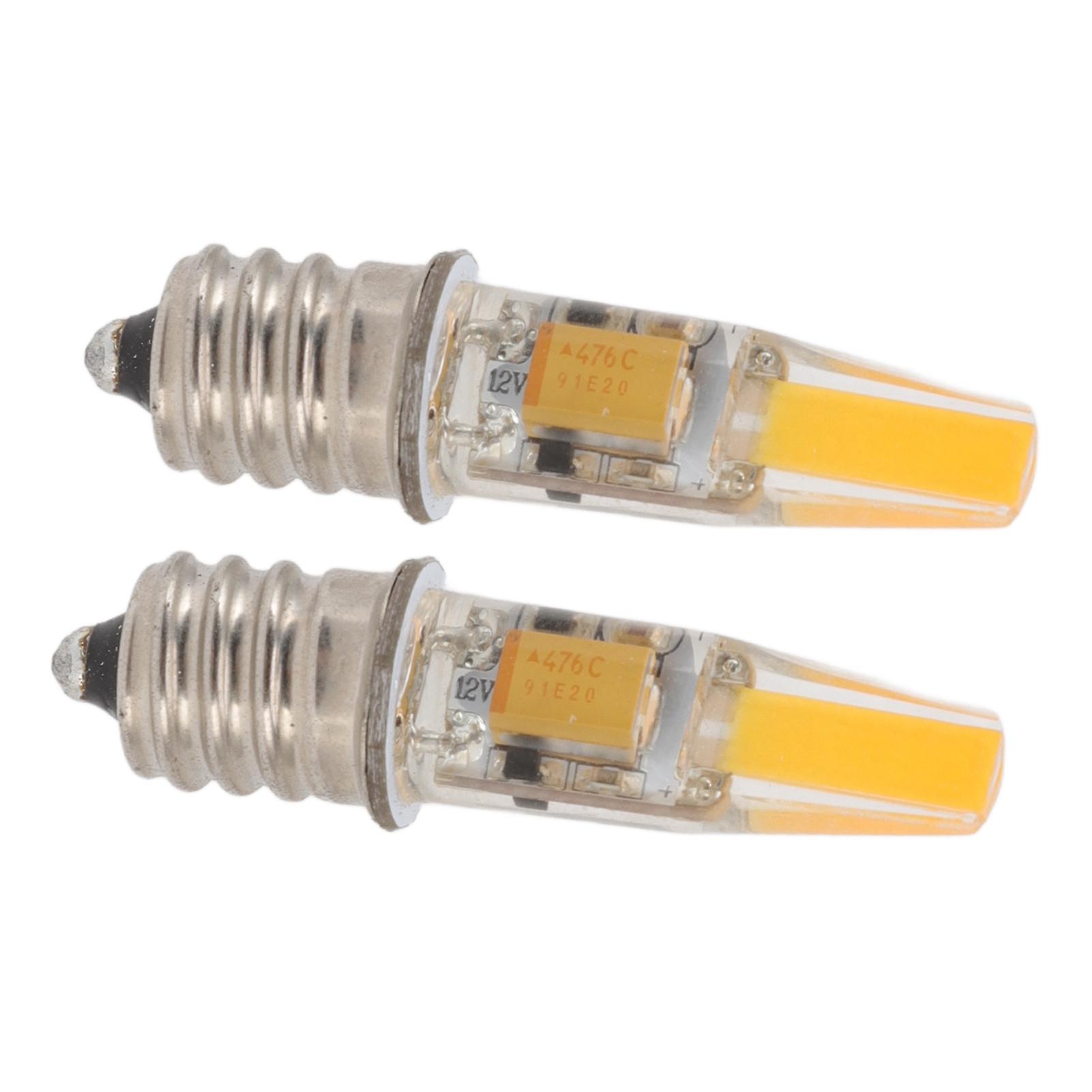 2pcs 2W 12V E12 LED Bulb Energy Saving Power Saving Candelabra Bulb Warm Light Light Bulb