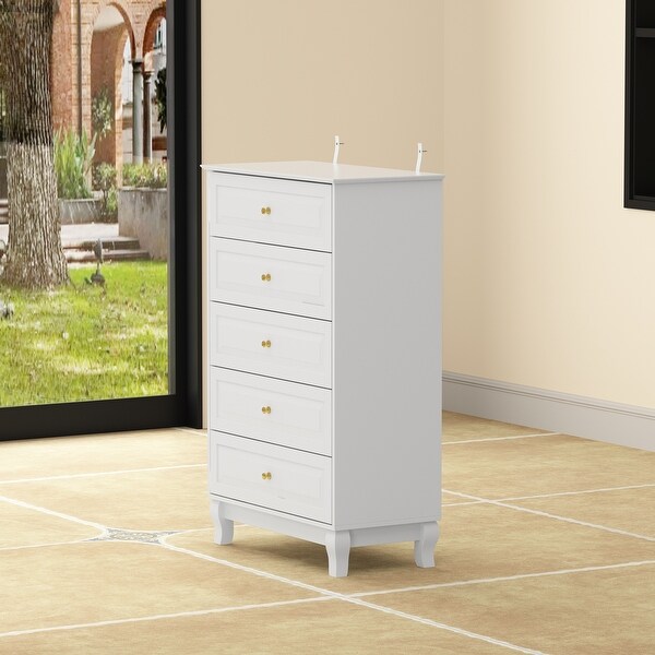 Side Tatble 5 Drawer Dresser Drawer Chest Tall Storage Cabinet - - 36594944