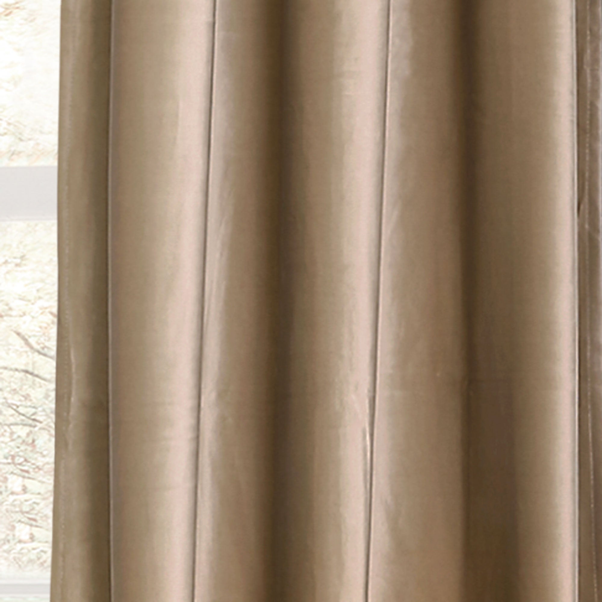 Prima Velvet Solid Grommet Light Filtering Window Curtain Panel Set