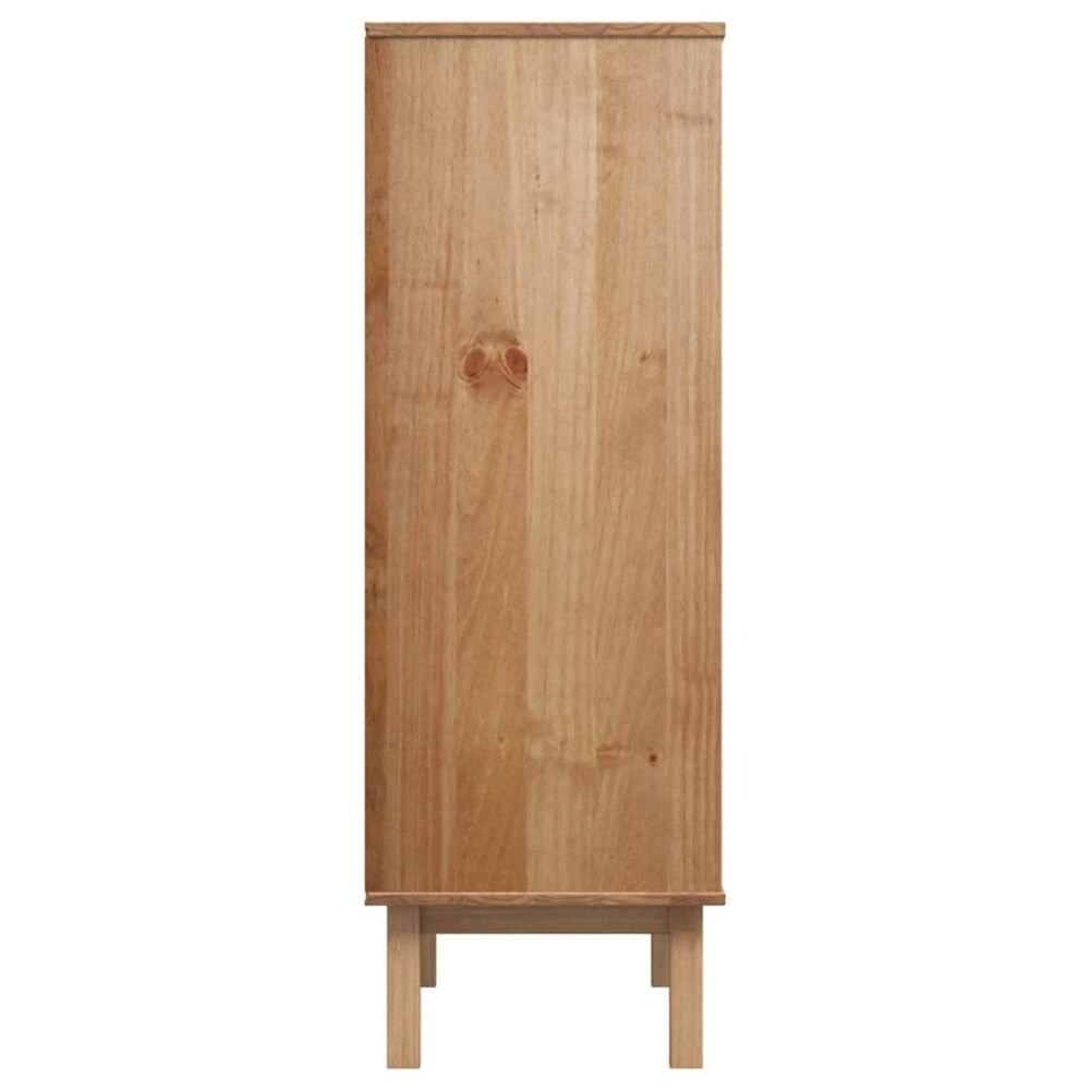 Solid Wood Pine Highboard Side Cabinet with 3 Drawers and Shelf