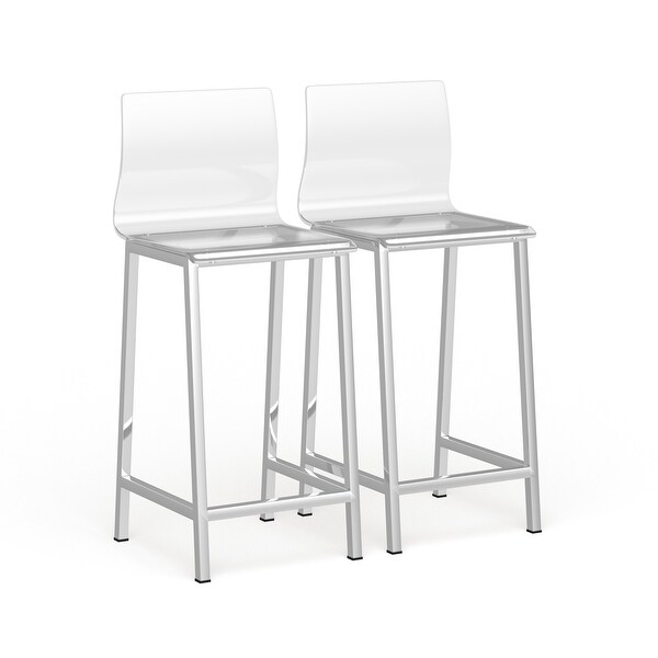 Pure Decor Clear Acrylic Counter Stool- Set of 2