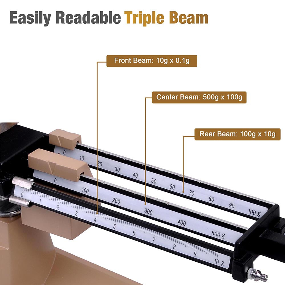 Yescom Jewelry Triple Beam Balance Precision Scale 2610 Gram