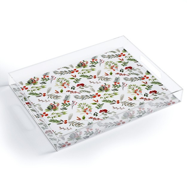 Marta Barragan Camarasa Christmas Botany 001 Acrylic Tray Deny Designs