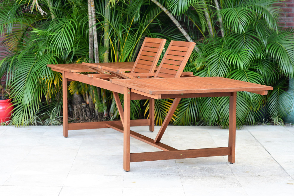 Amazonia Hardvard Extendable Patio Dining Set   Midcentury   Outdoor Dining Sets   by Amazonia  Houzz