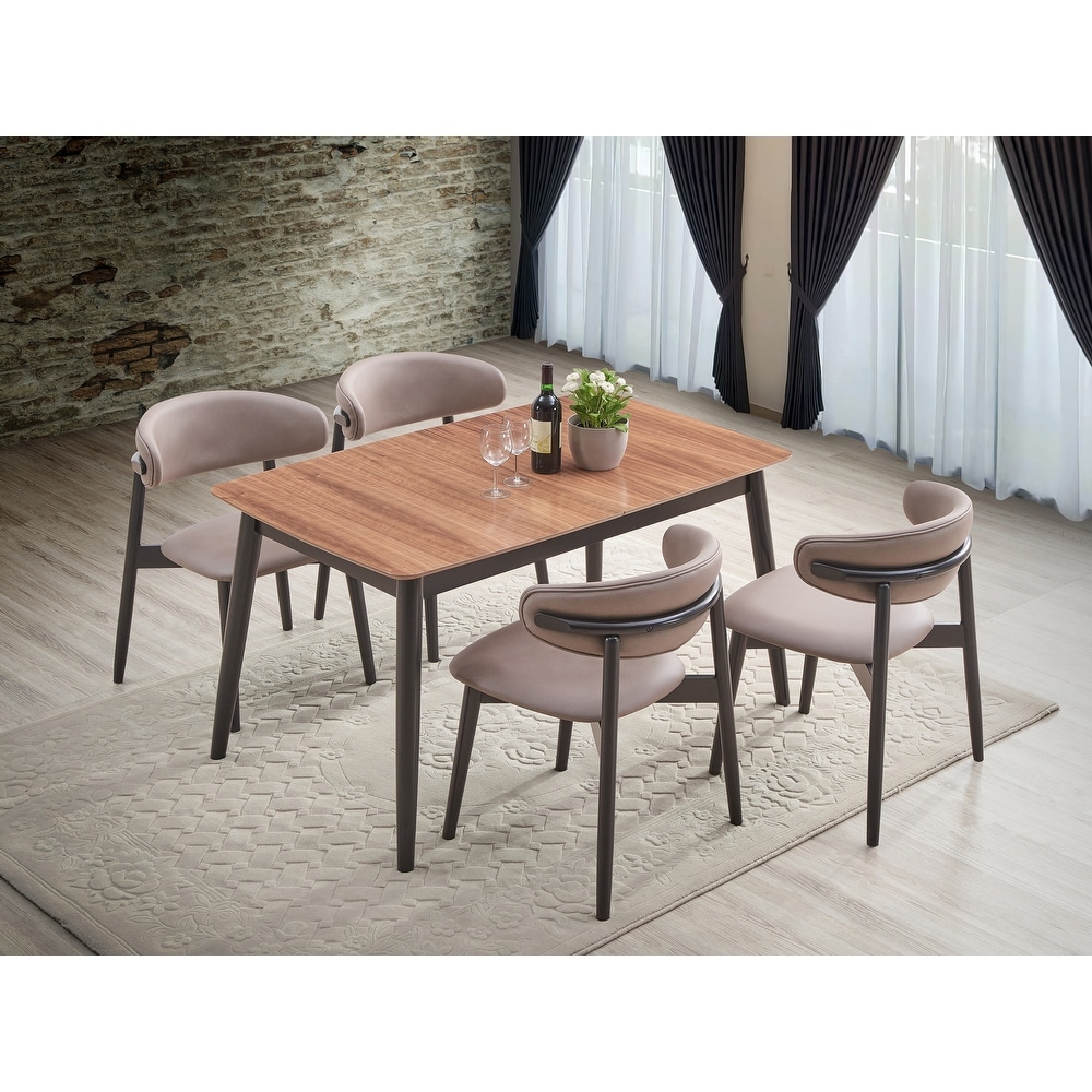 ACME Lanae Dining Table with Butterfly Leaf in Natural and Black