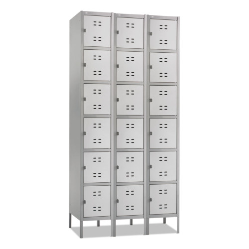 Safco Three-Column Box Locker， 36w x 18d x 78h， Two-Tone Gray (5527GR)