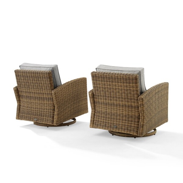 Crosley Bradenton 2Pc Outdoor Wicker Swivel Rocker Chair Set