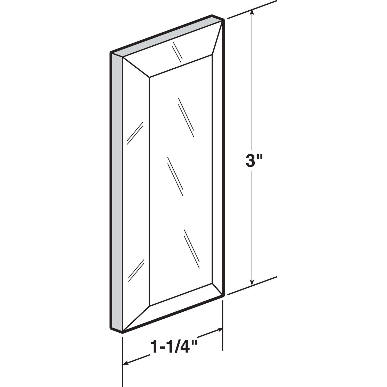 Prime-Line 3 in. L Mirror Silver Glass Door Pull