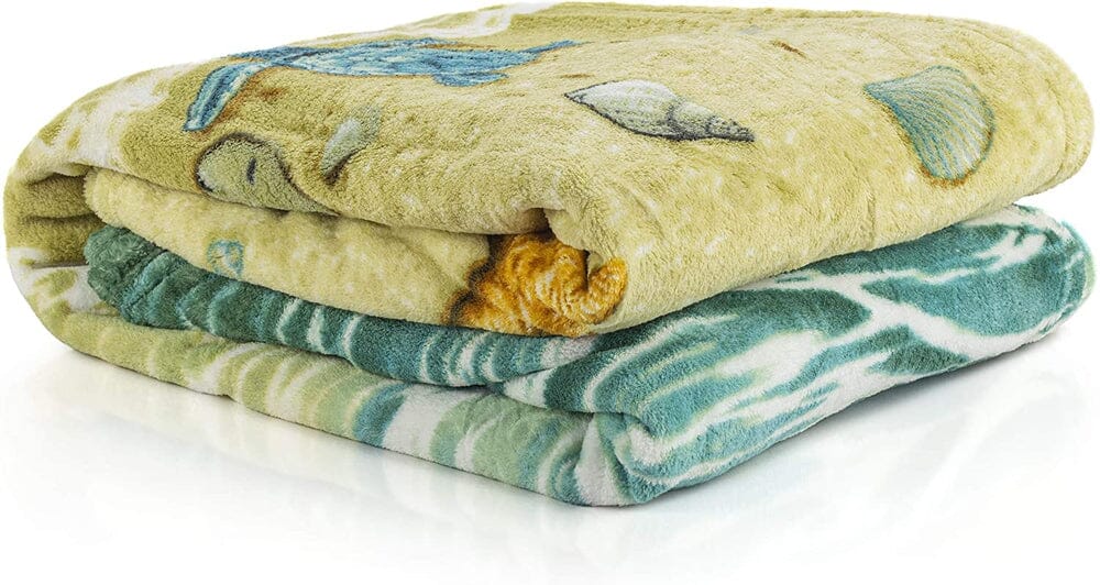 Turtles on the Beach Fleece Throw Blanket