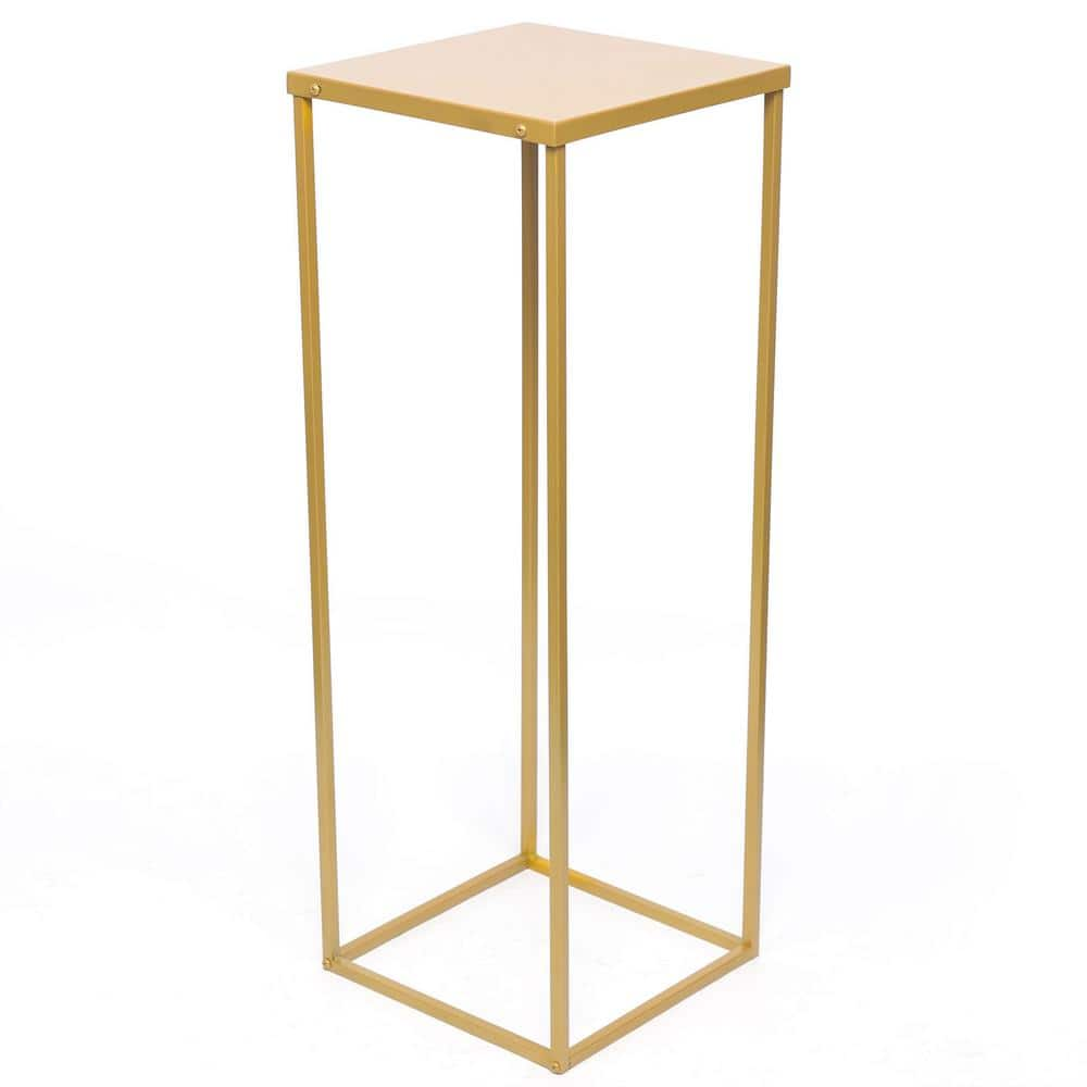 YIYIBYUS 27.6 in. H x 9.8 in. W Metal Gold Outdoor Plant Stand Flower Display Rack OT-ZJGJ-4320