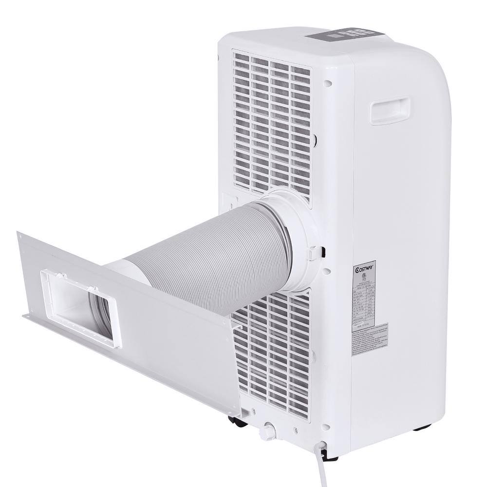 Costway 8000 BTU Portable Air Conditioner and Dehumidifier Function Remote in White with Window Kit EP22783