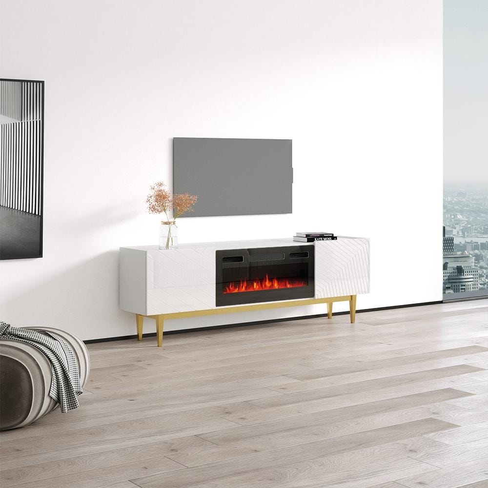 Portillo BL EF Fireplace TV Stand