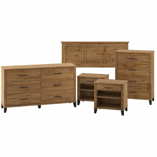 Somerset 5 Piece Full/Queen Size Bedroom Set by Bush Furniture - - 35808832