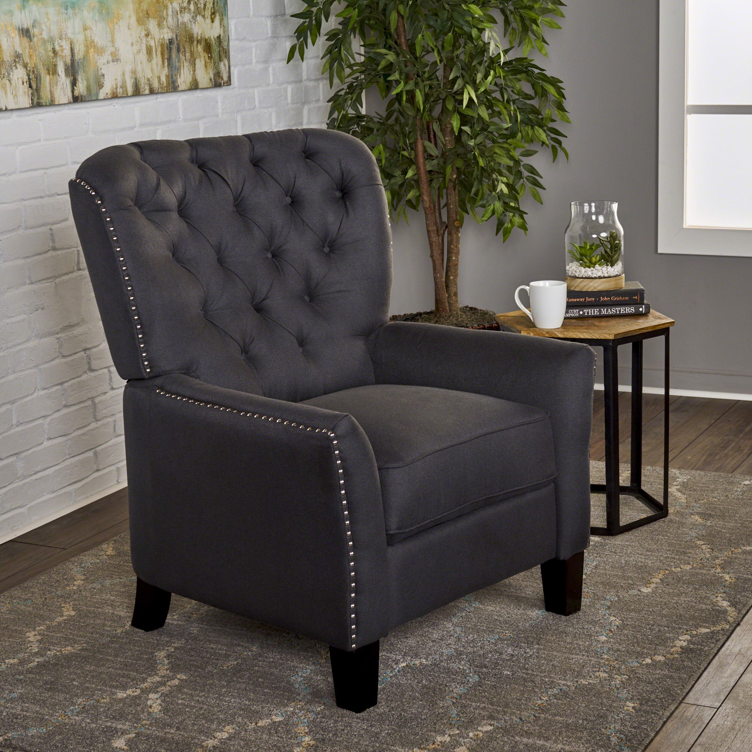 Carlyle Tufted Back Fabric Recliner Armchair