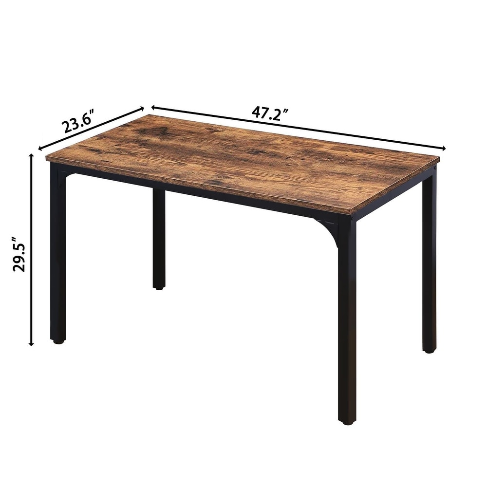 VEIKOUS Furniture Vintage Wooden Industrial Dining Table Desk with Adjustable Footpad