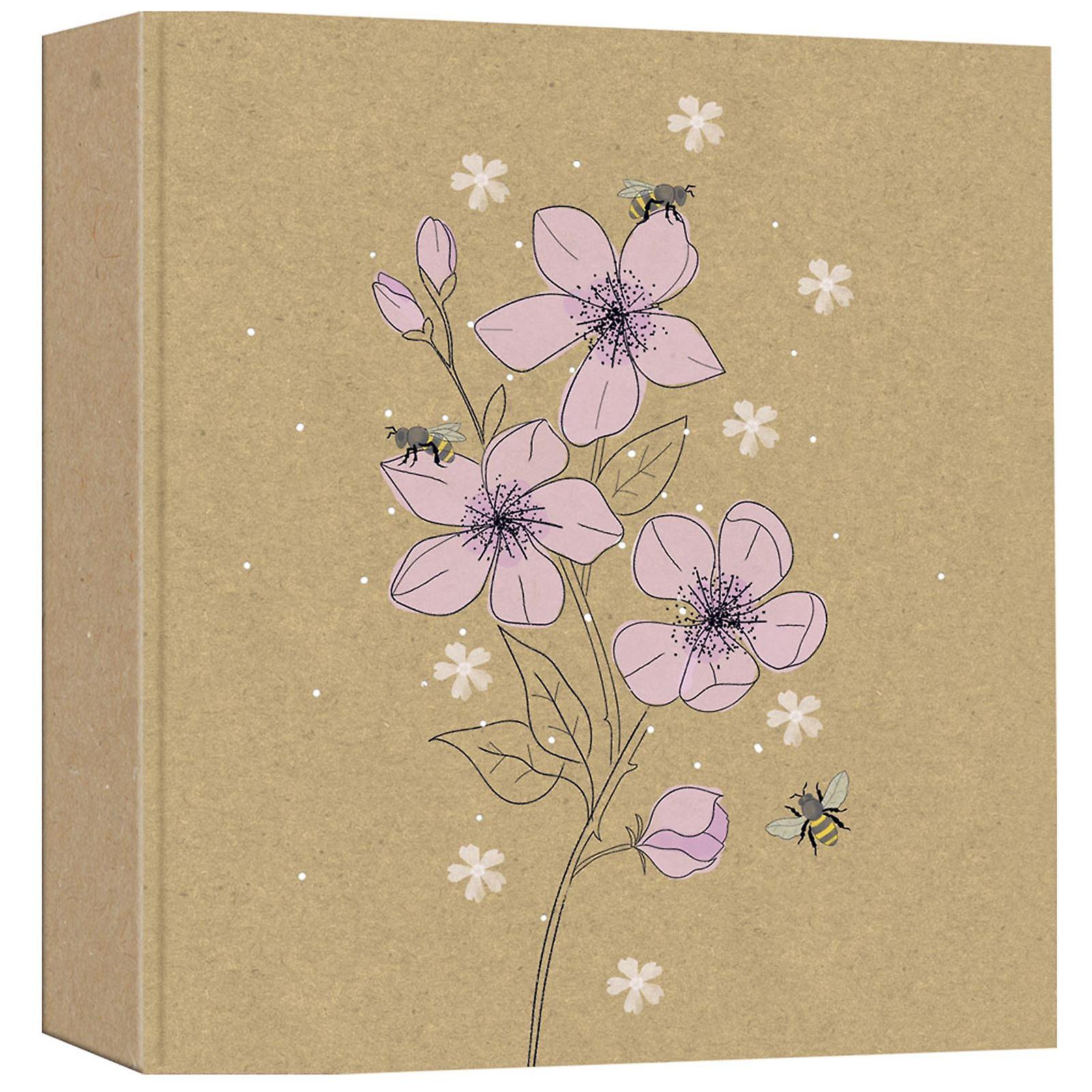 Brown Floral With Bees Slip-In Memo Photo Album 5x7104 Photos