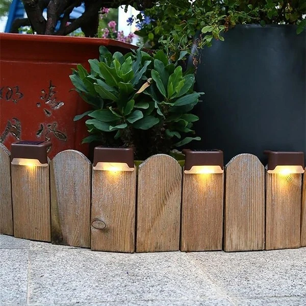 4pcs Solar LED Deck Light Outdoor Garden Path Lamp