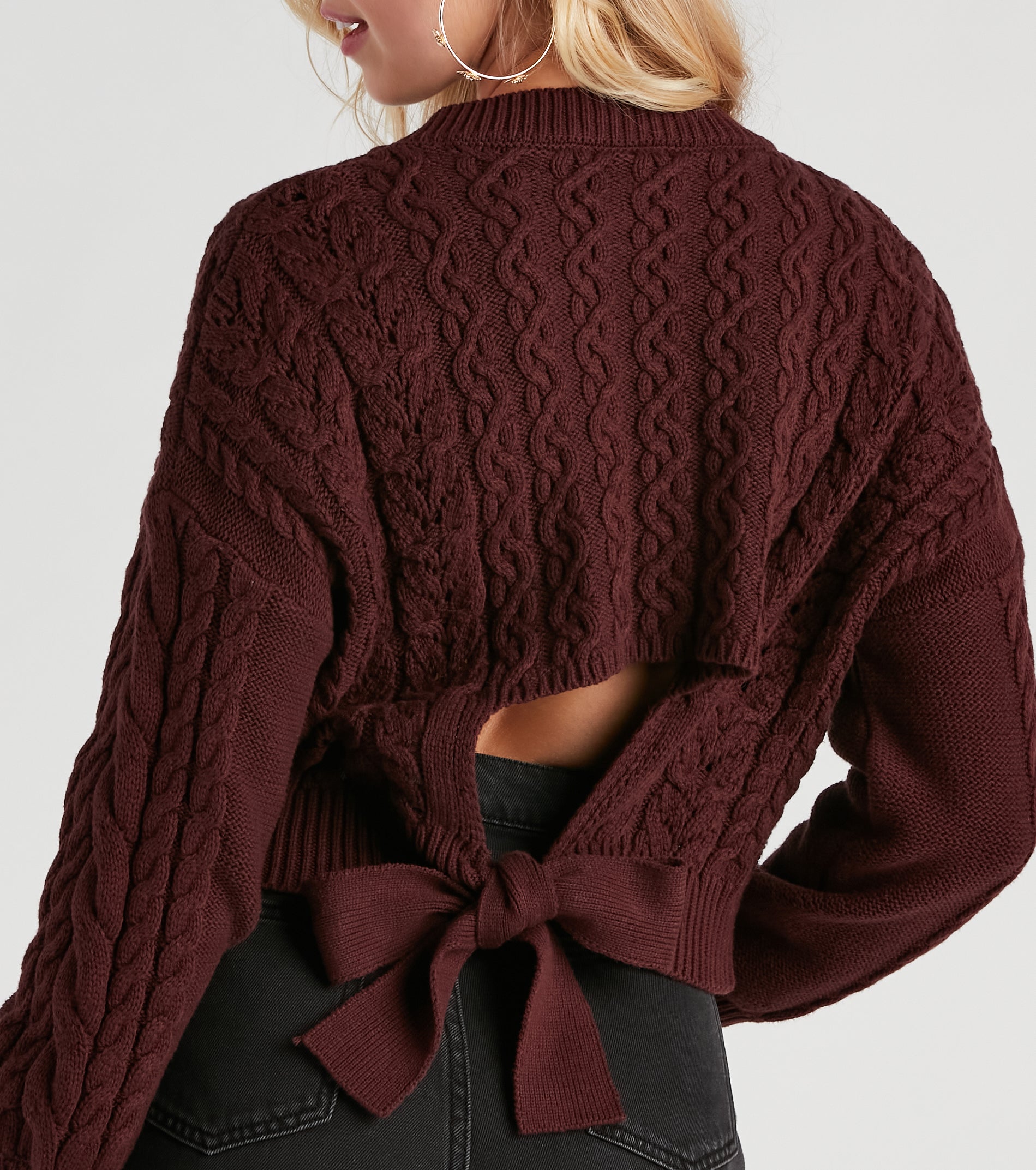 Casual Cuddles Tie-Back Sweater