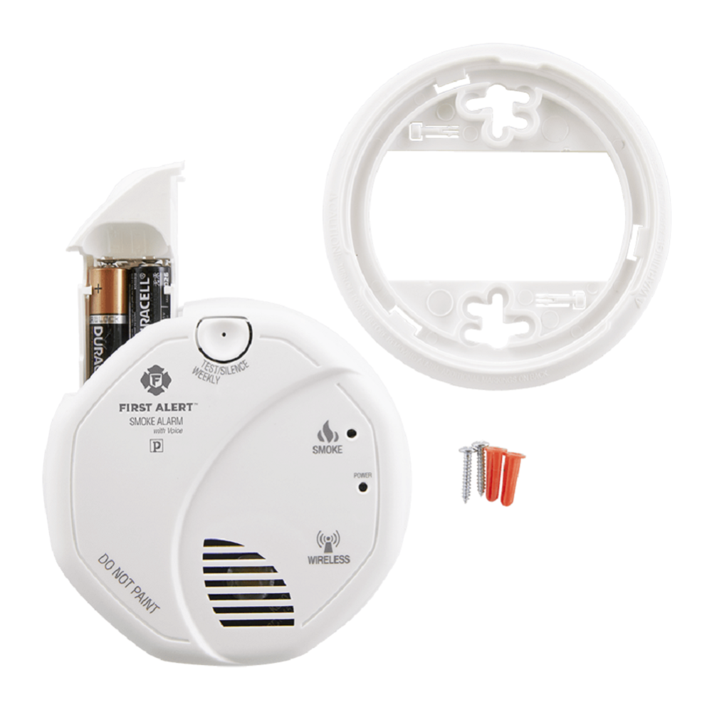 Interconnected Wireless Smoke Alarm with Voice Location， Battery Operated