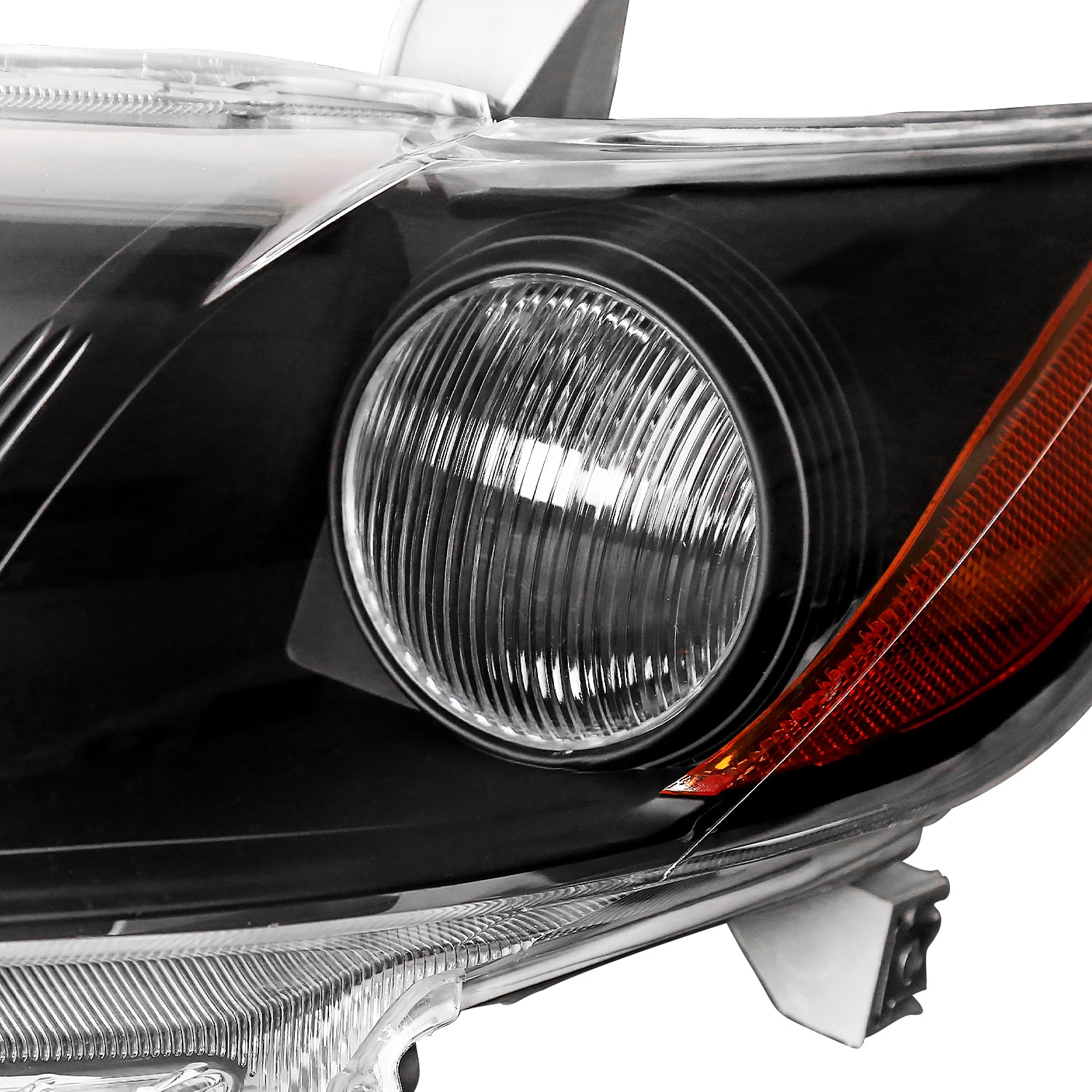 Spec-D Tuning Compatible with 2007-2009 Toyota Camry Black Projector Headlights W/ Amber Reflector 2008 (Left + Right)