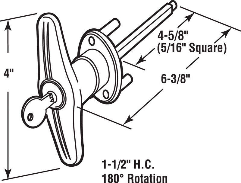 Prime-Line 6.38 in. L Diecast T Handle