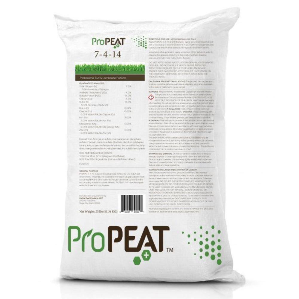 PROPEAT 25 lbs. 5445 sq. ft. Lawn Fertilizer (7-4-14) .NA