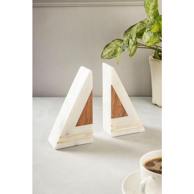 Gauri Kohli Gilmore Marble Bookends Set Of 2